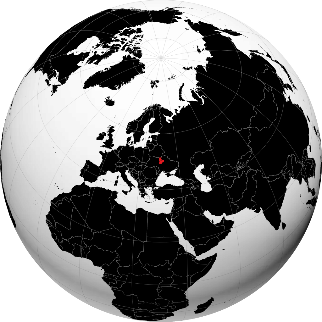 Oblast Kiew auf dem Globus