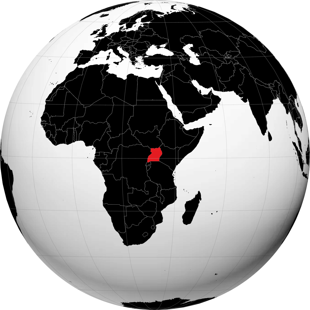 Uganda auf dem Globus