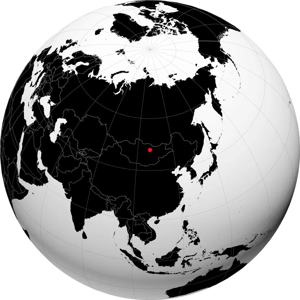 Ulaanbaatar auf dem Globus