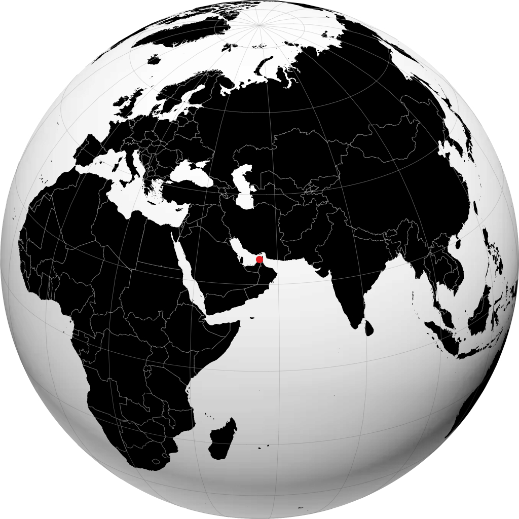 Umm al-Quwain auf dem Globus