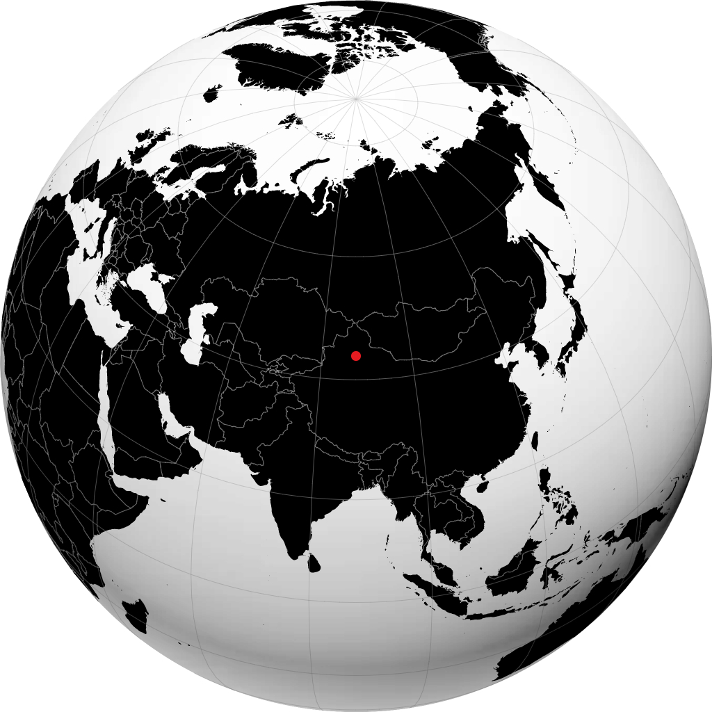 Ürümqi auf dem Globus
