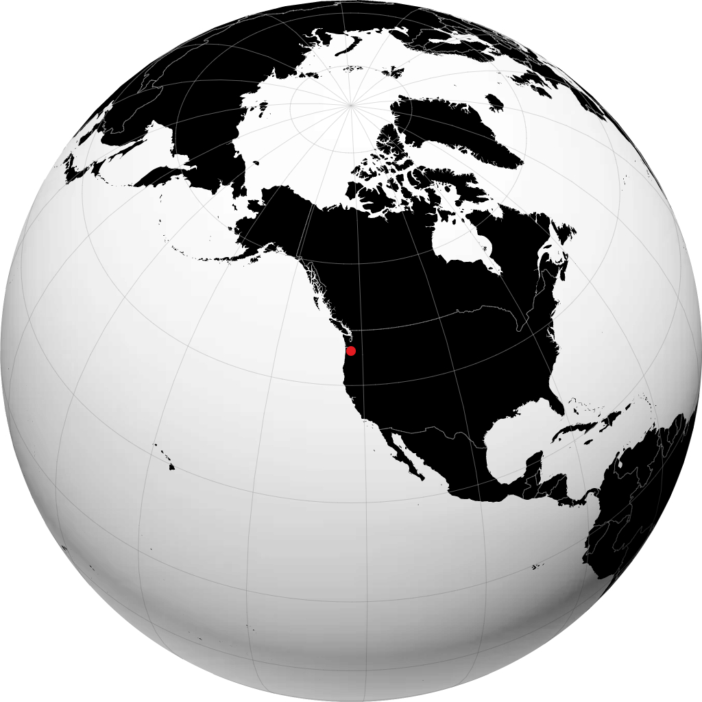 Vancouver auf dem Globus