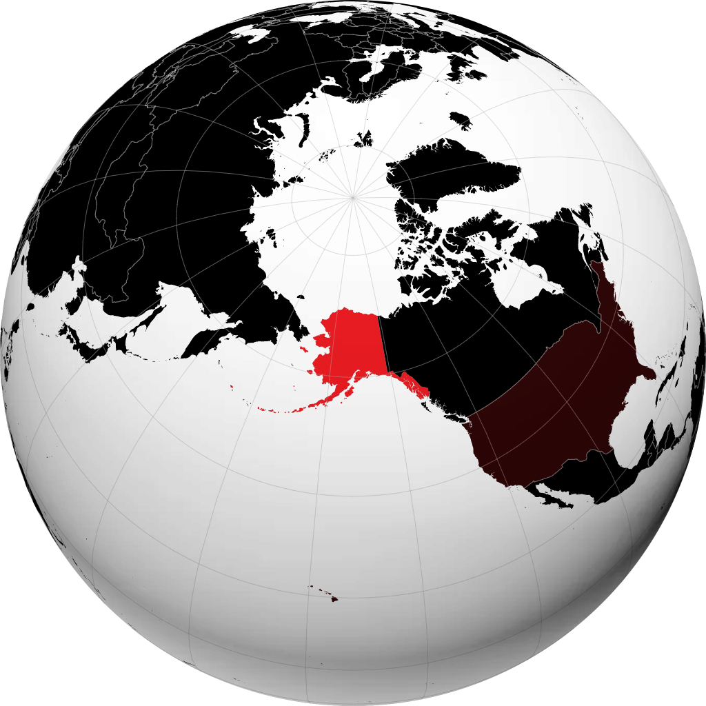 Alaska auf dem Globus