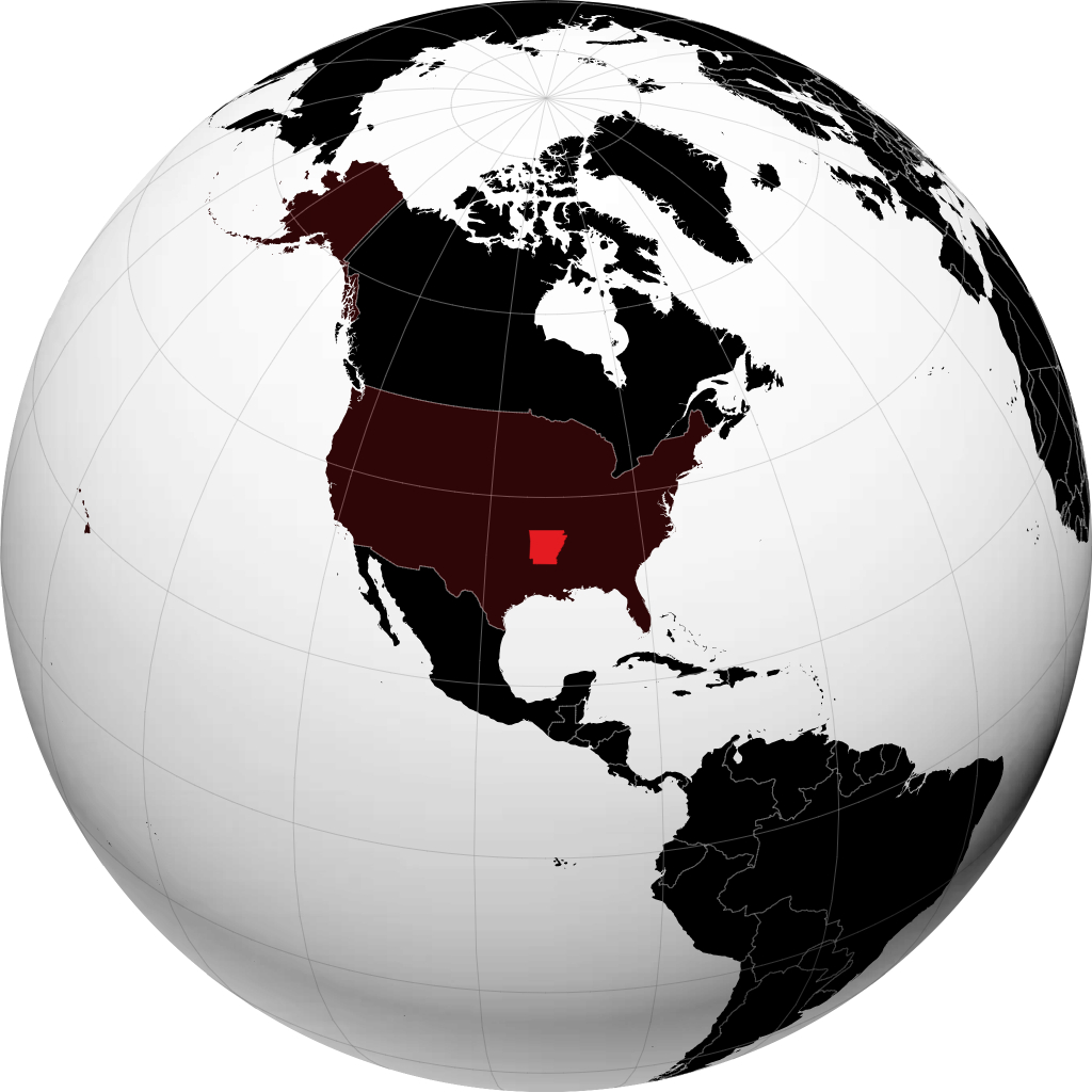 Arkansas auf dem Globus