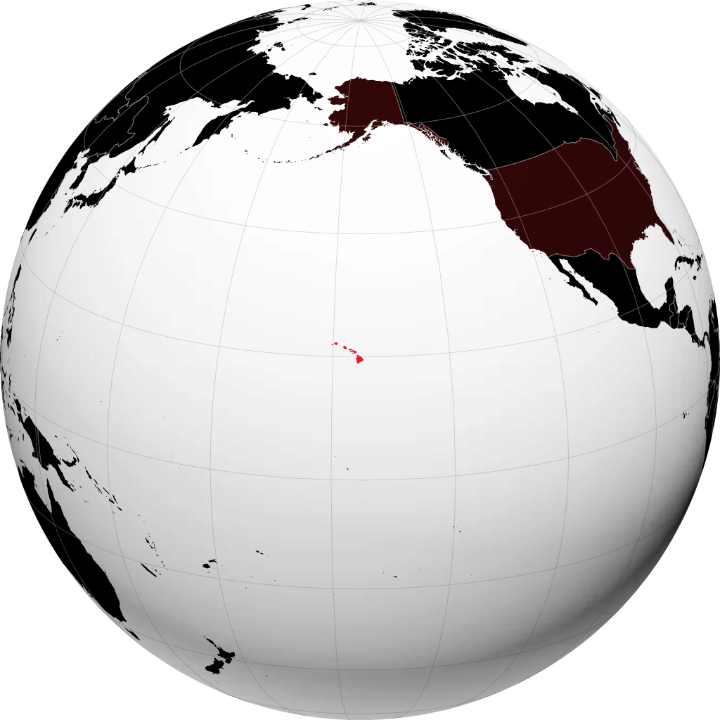 Hawaii auf dem Globus