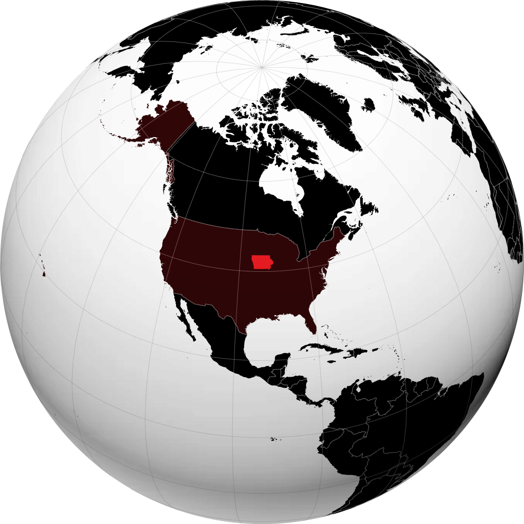 Iowa auf dem Globus