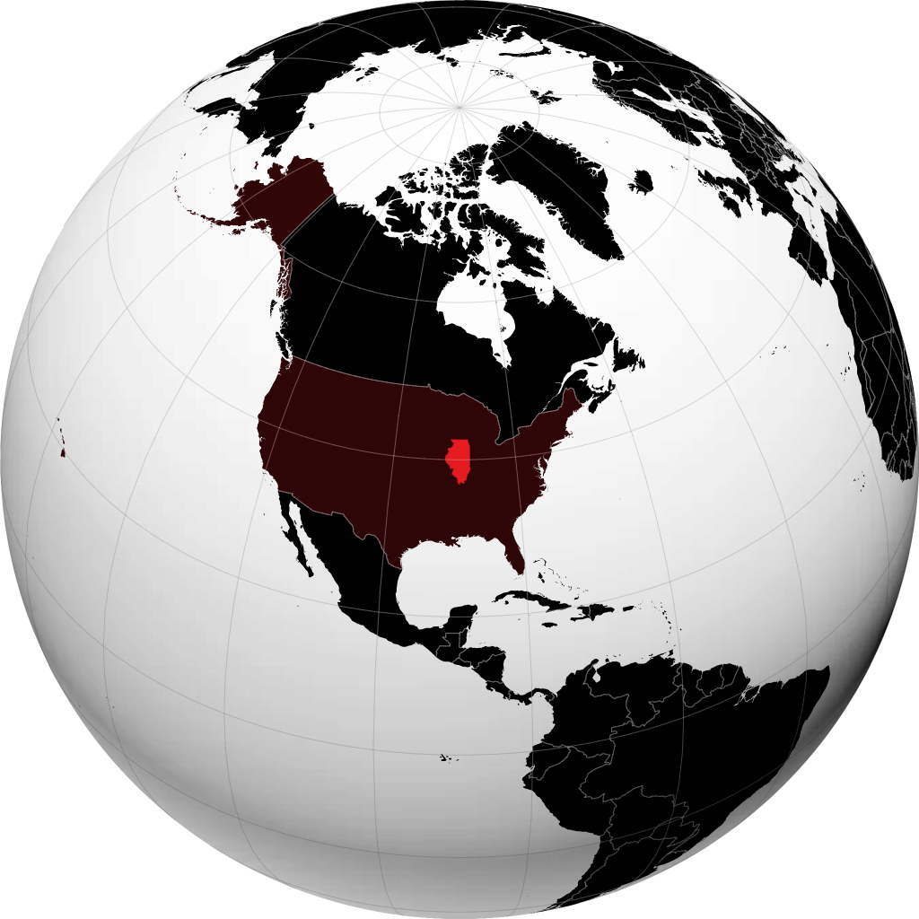 Illinois auf dem Globus