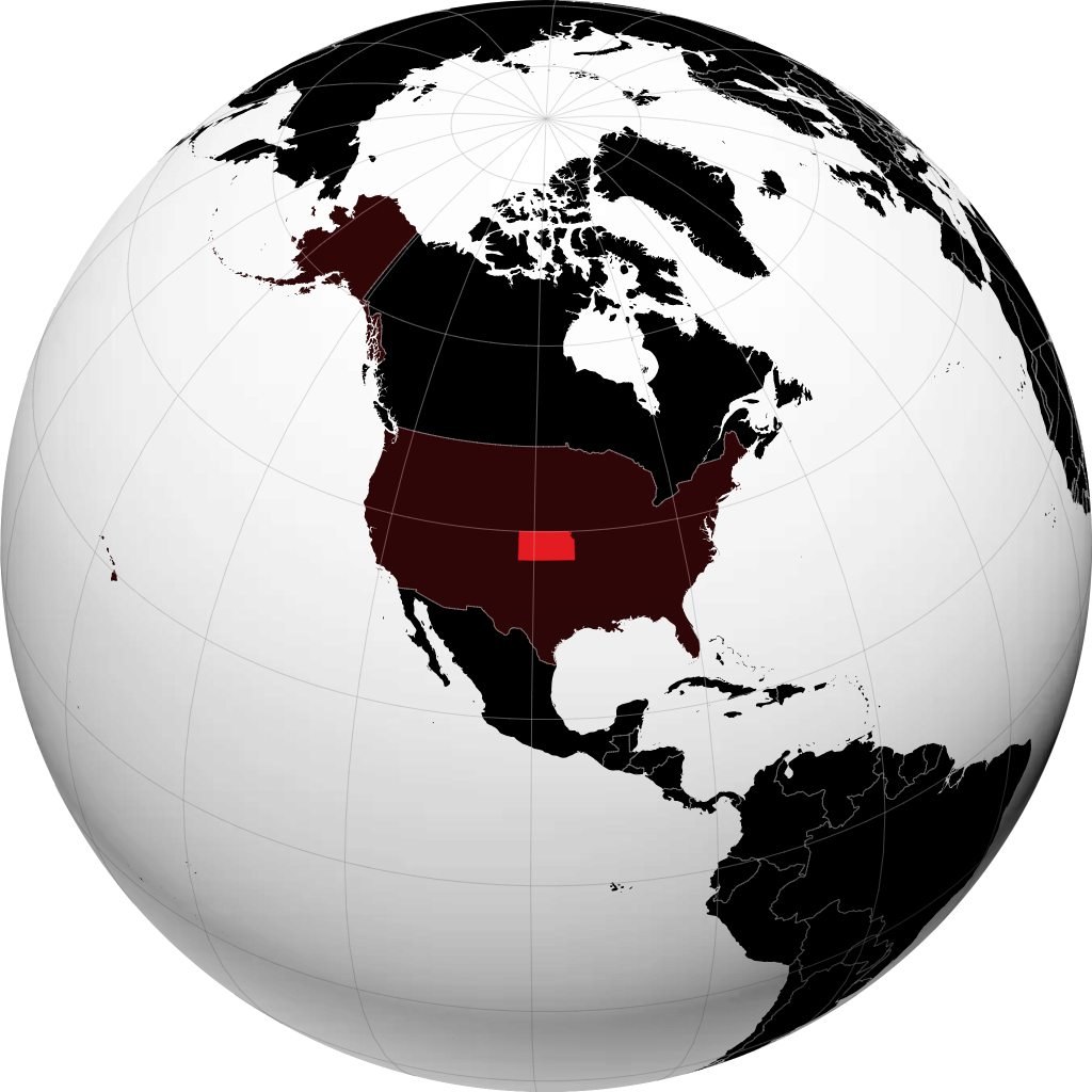 Kansas auf dem Globus