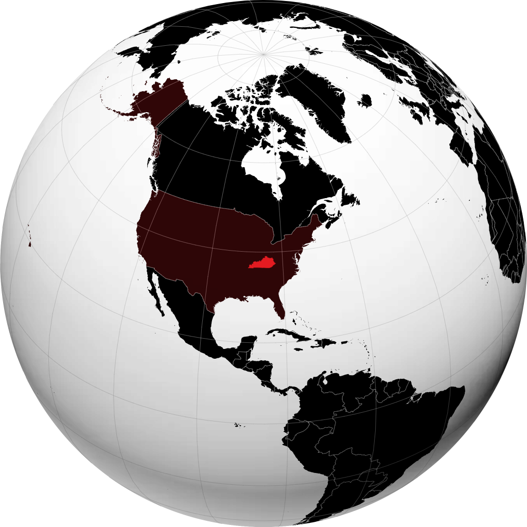 Kentucky auf dem Globus