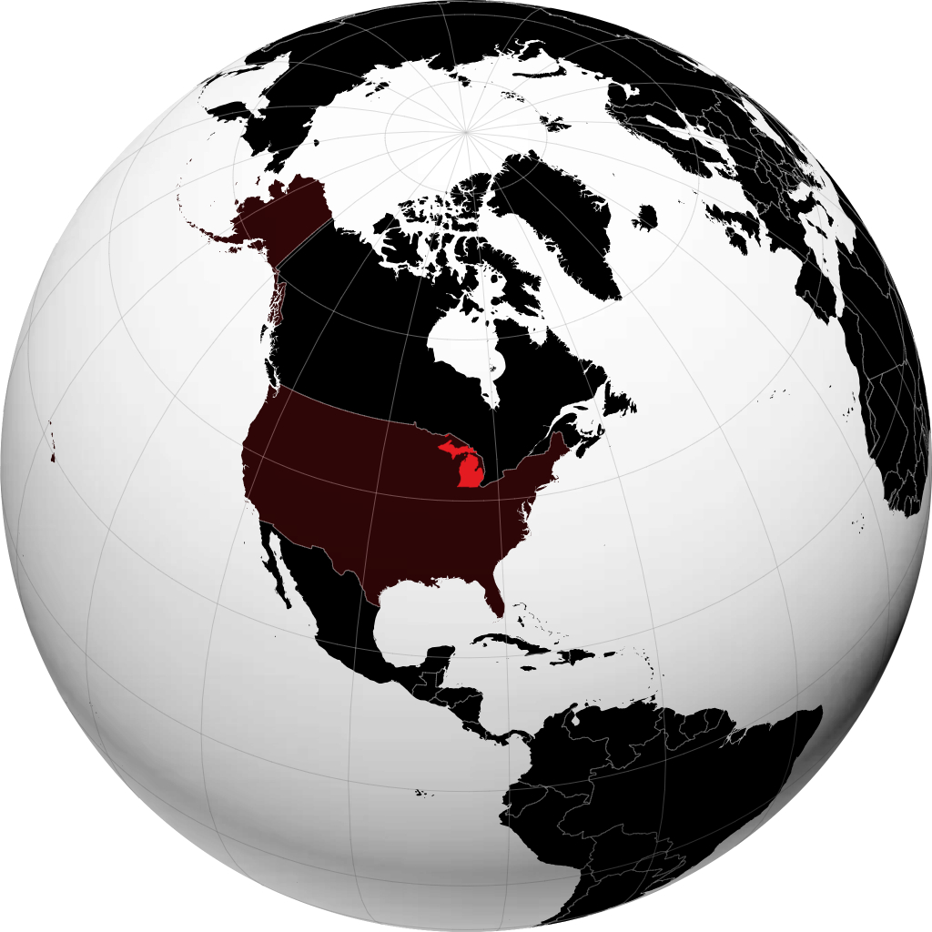 Michigan auf dem Globus
