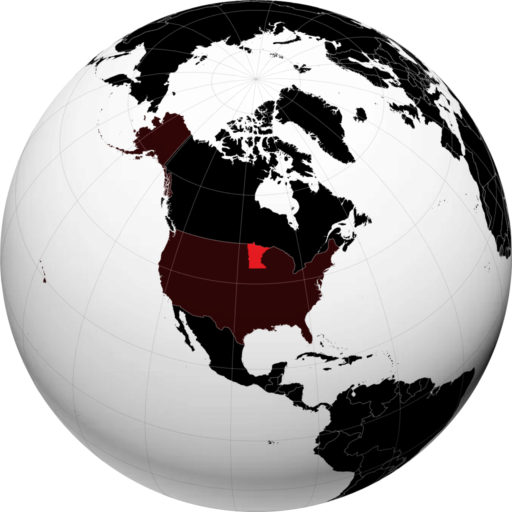 Minnesota auf dem Globus