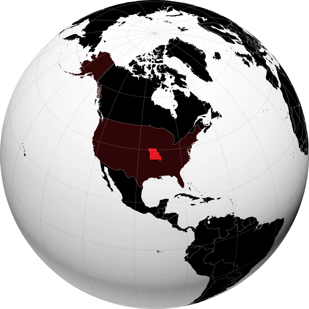 Missouri auf dem Globus