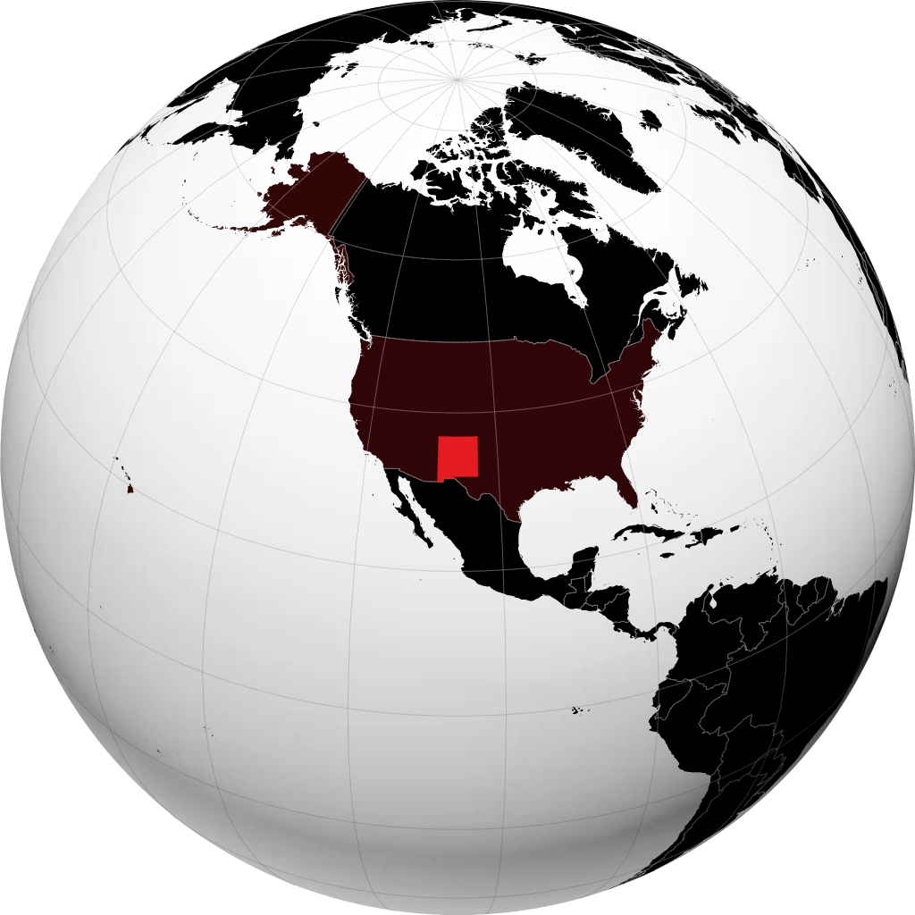 New Mexico auf dem Globus