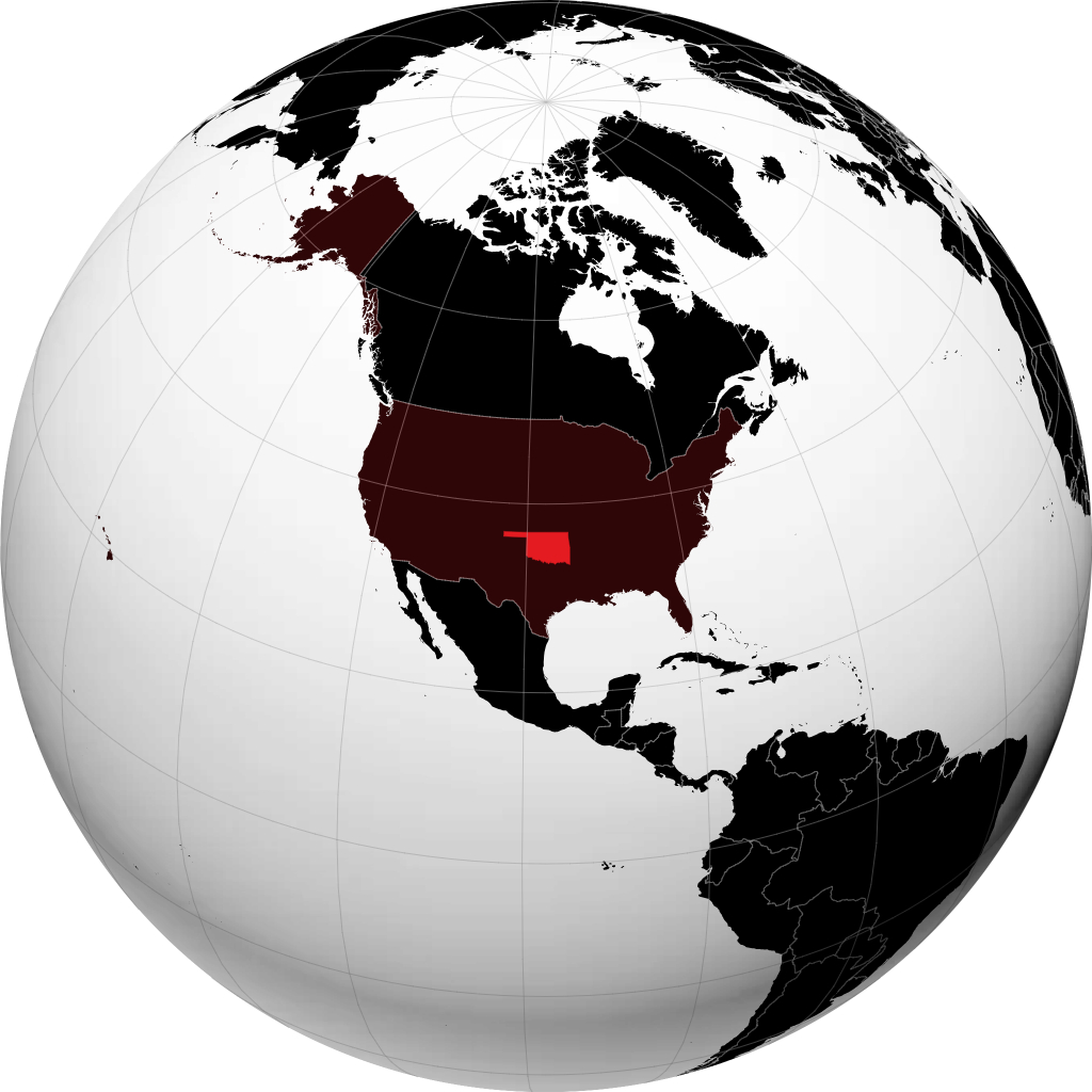 Oklahoma auf dem Globus