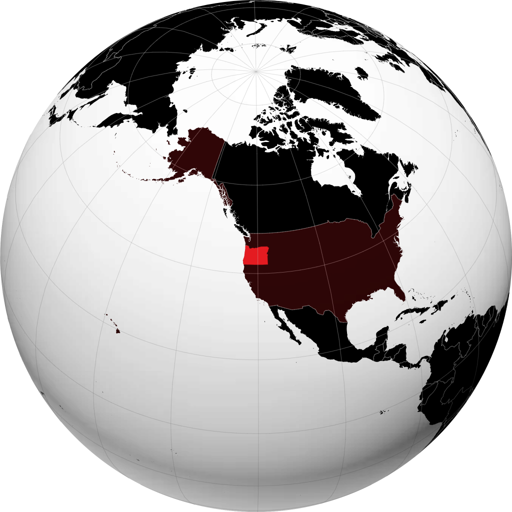 Oregon auf dem Globus