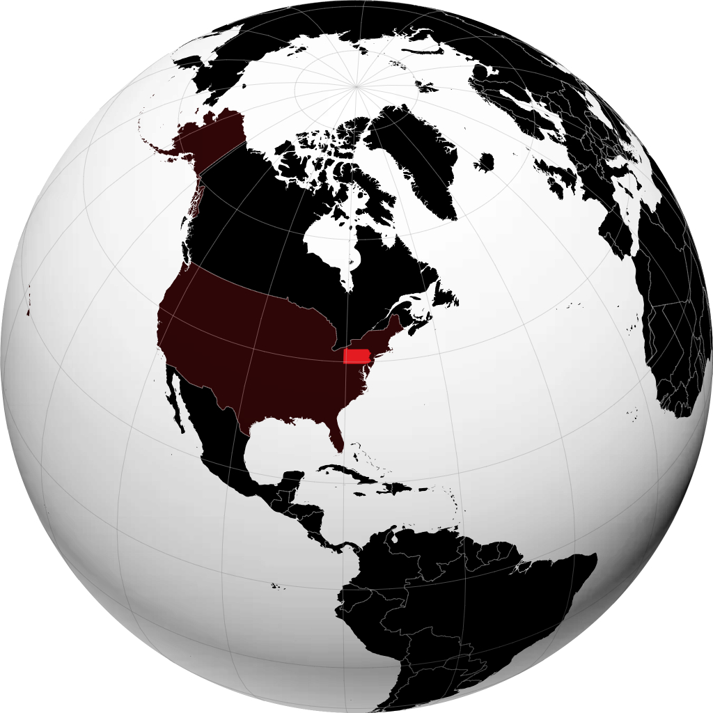 Pennsylvania auf dem Globus