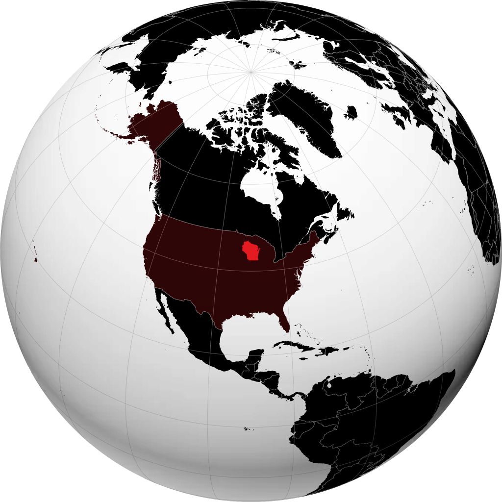 Wisconsin auf dem Globus
