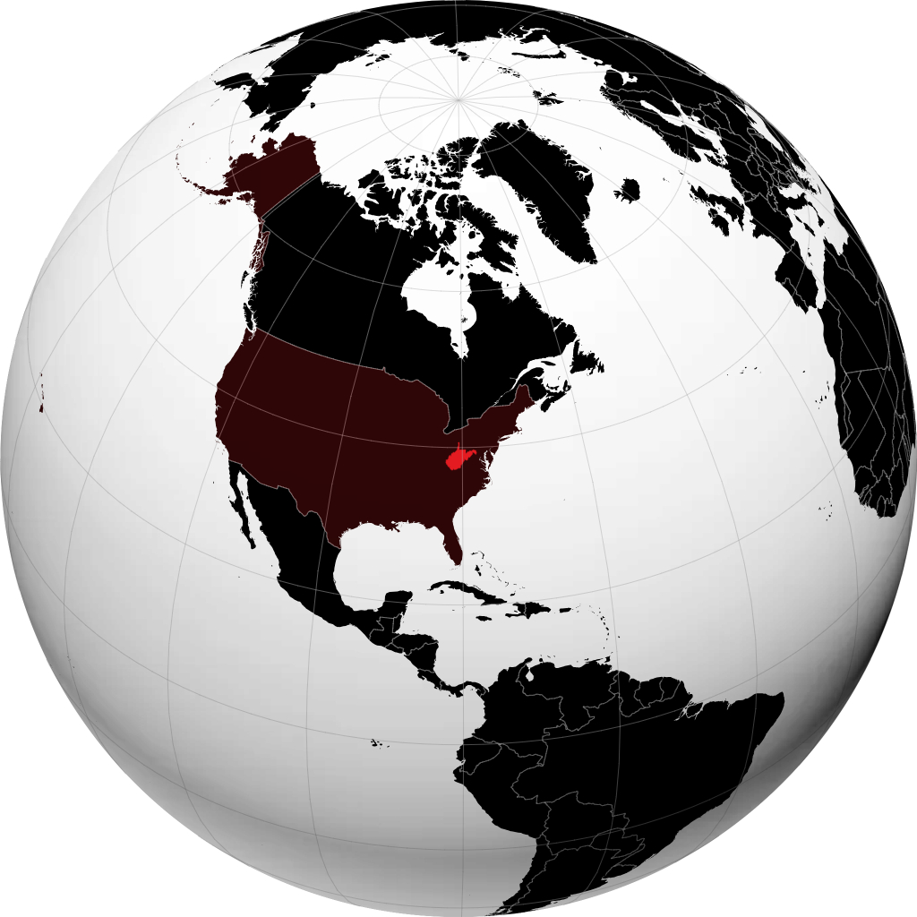 West Virginia auf dem Globus