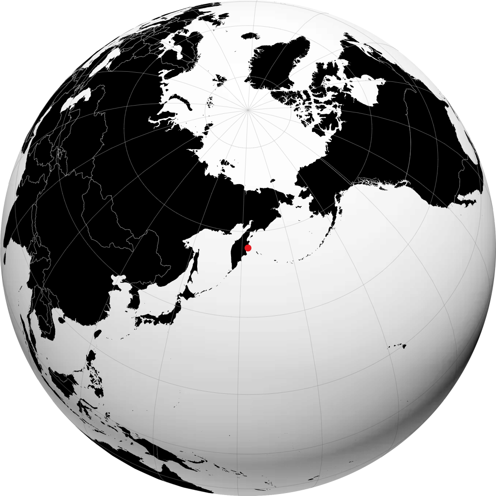Ust-Kamchatsk auf dem Globus
