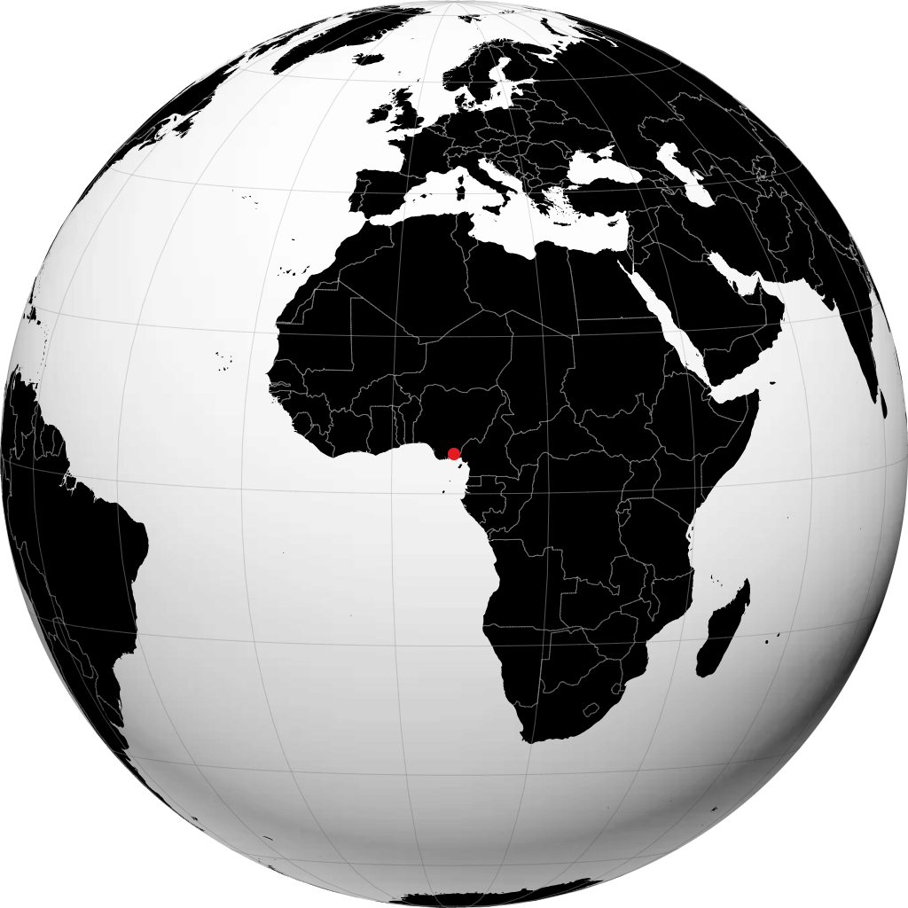 Uyo auf dem Globus