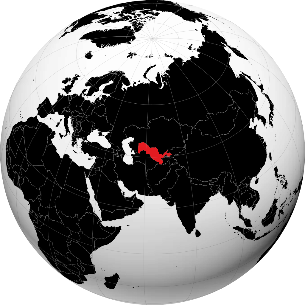 Usbekistan auf dem Globus