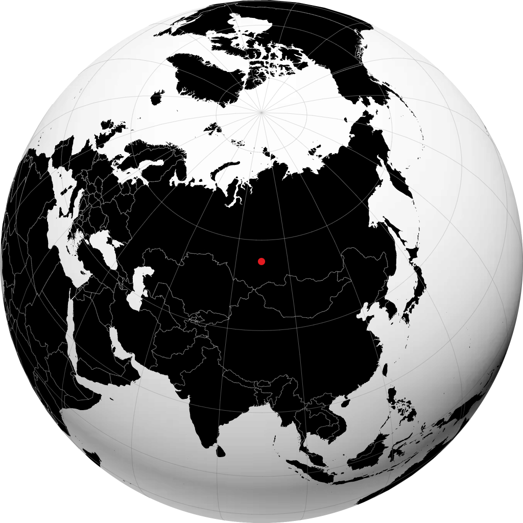 Uzhur auf dem Globus