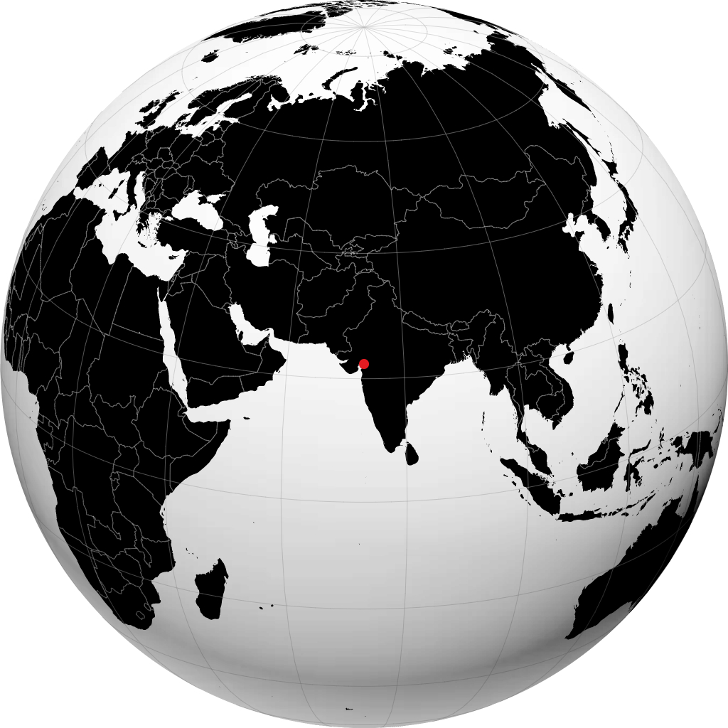 Vadodara auf dem Globus