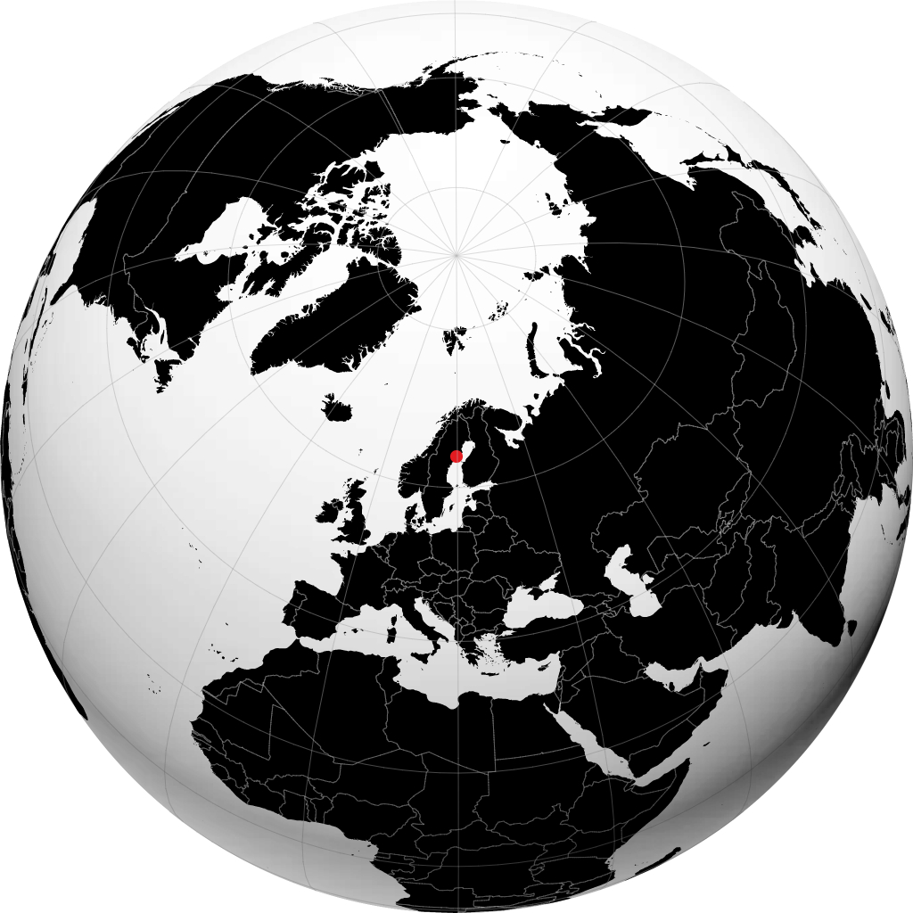 Vaennaes auf dem Globus