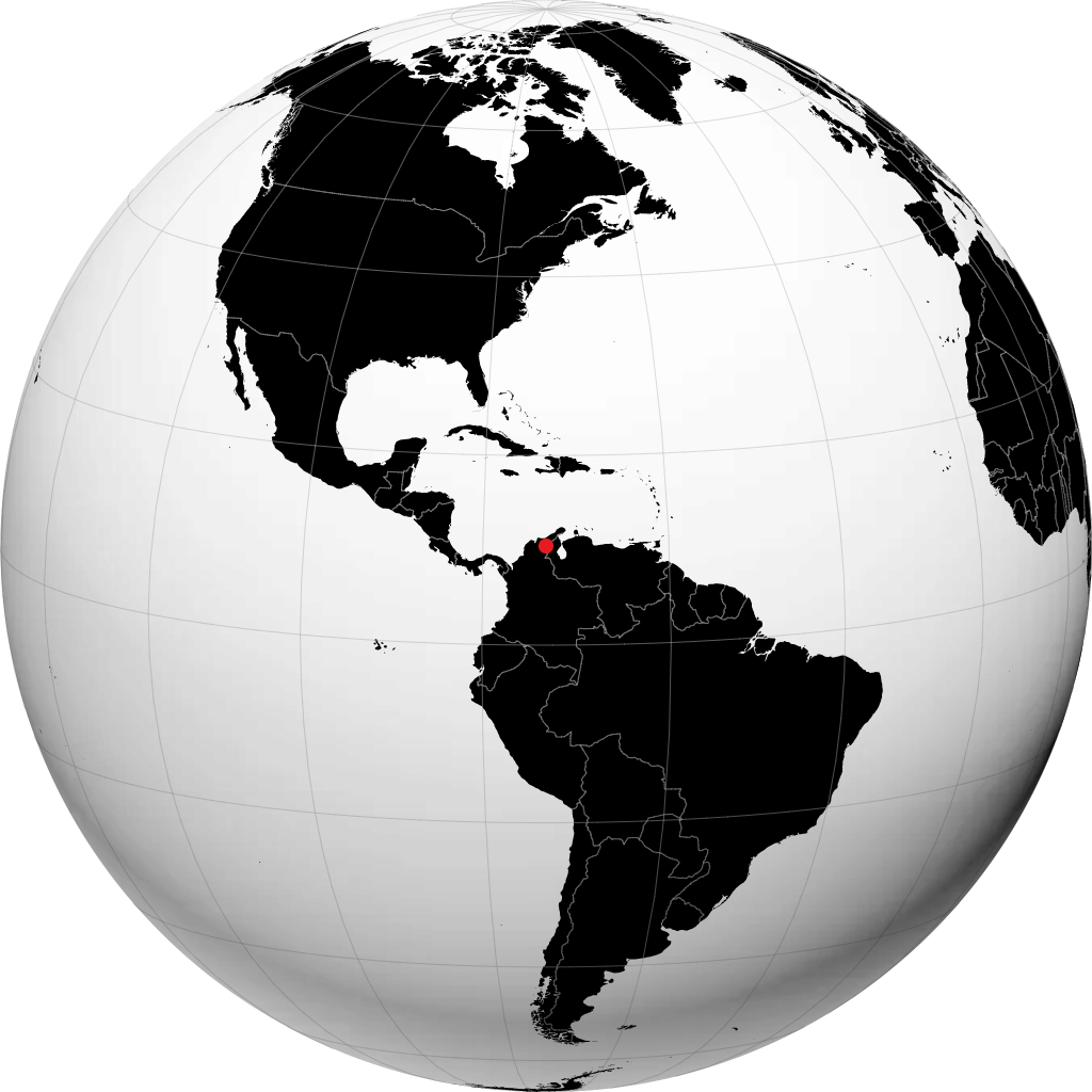 Valledupar auf dem Globus