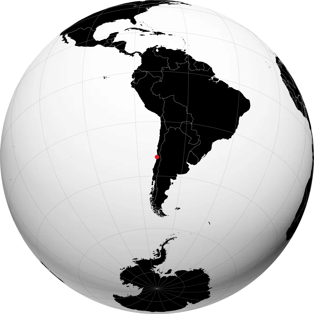 Valparaíso auf dem Globus