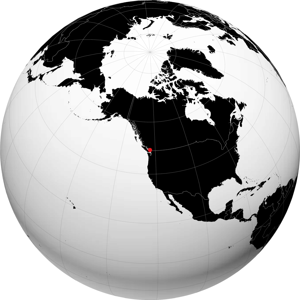 Vancouver auf dem Globus