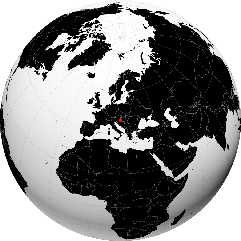 Varazdin auf dem Globus