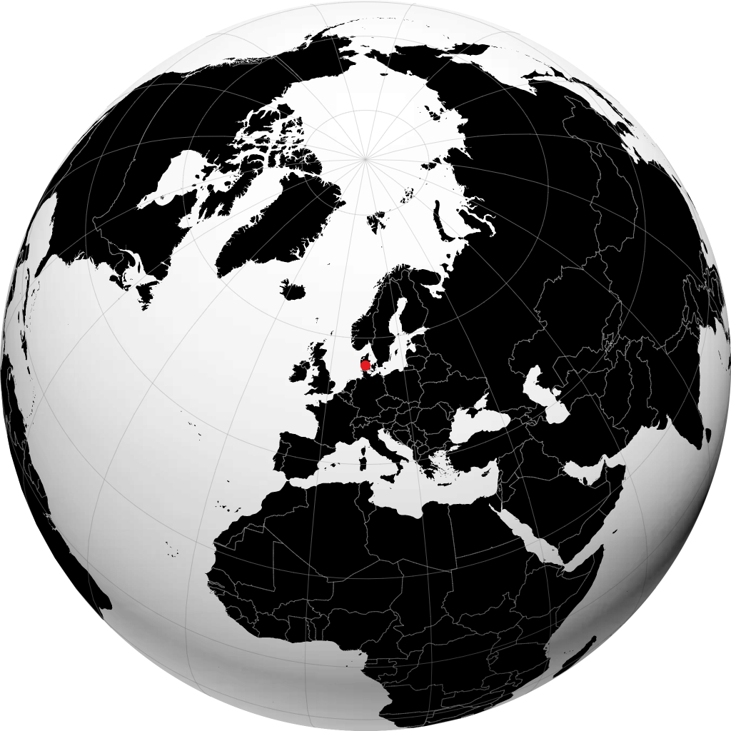 Vejle auf dem Globus