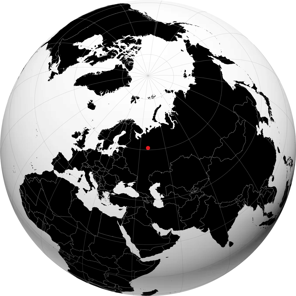 Velikiy Ustyug auf dem Globus