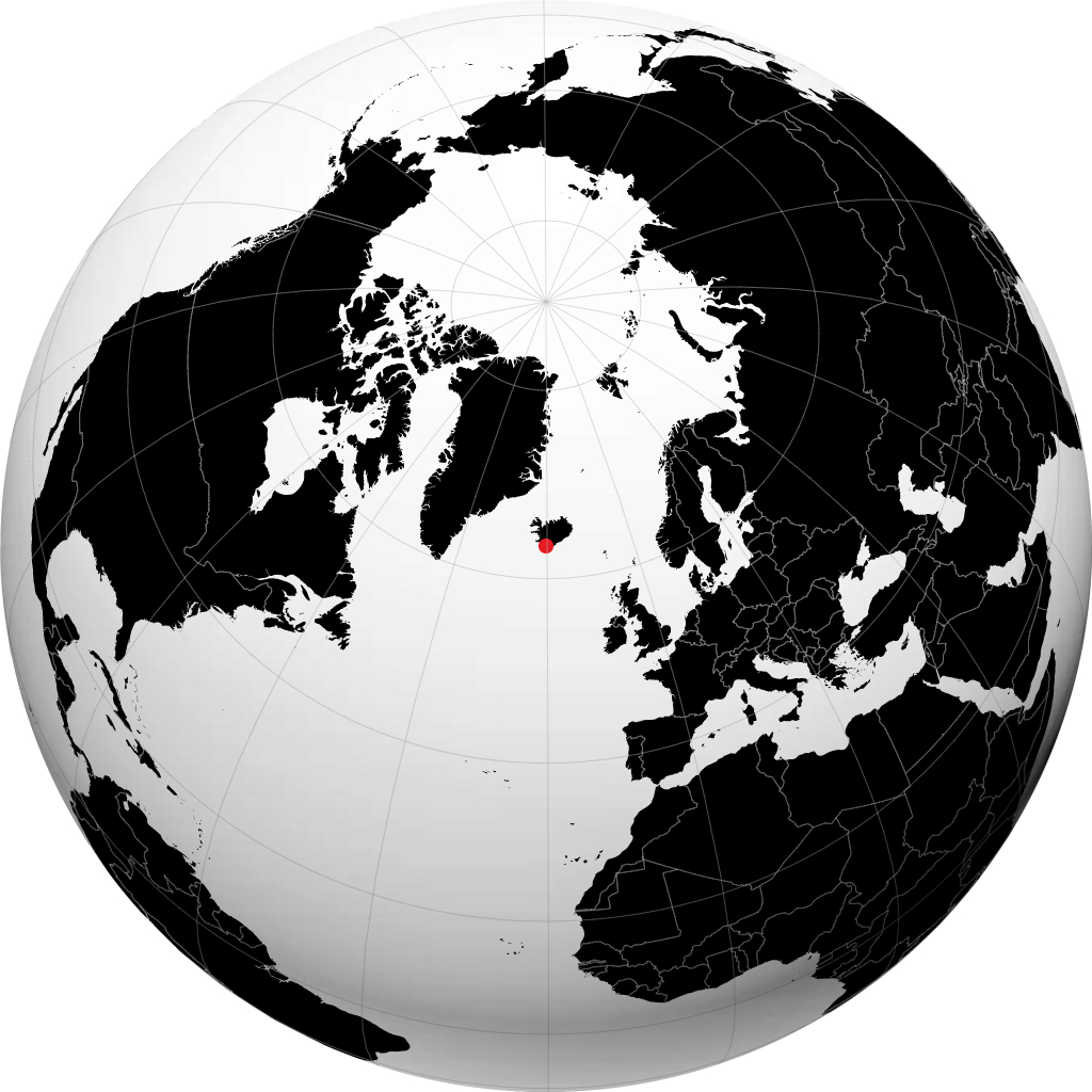 Vestmannaeyjar auf dem Globus