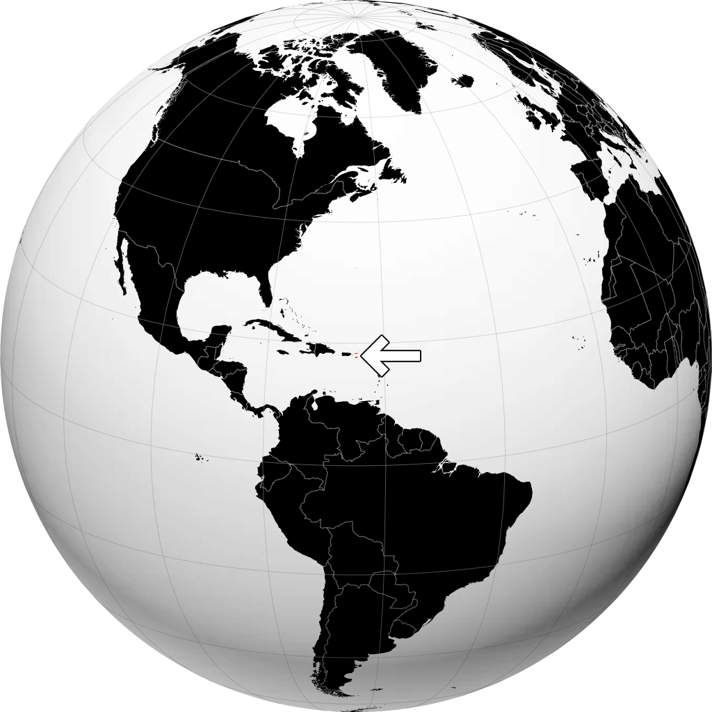 Jungferninseln USA auf dem Globus