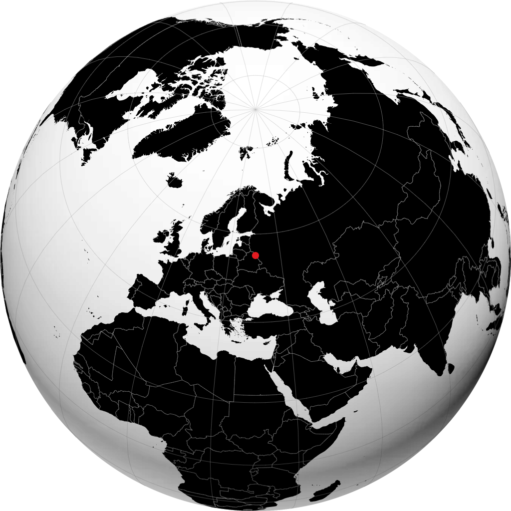 Witebsk auf dem Globus