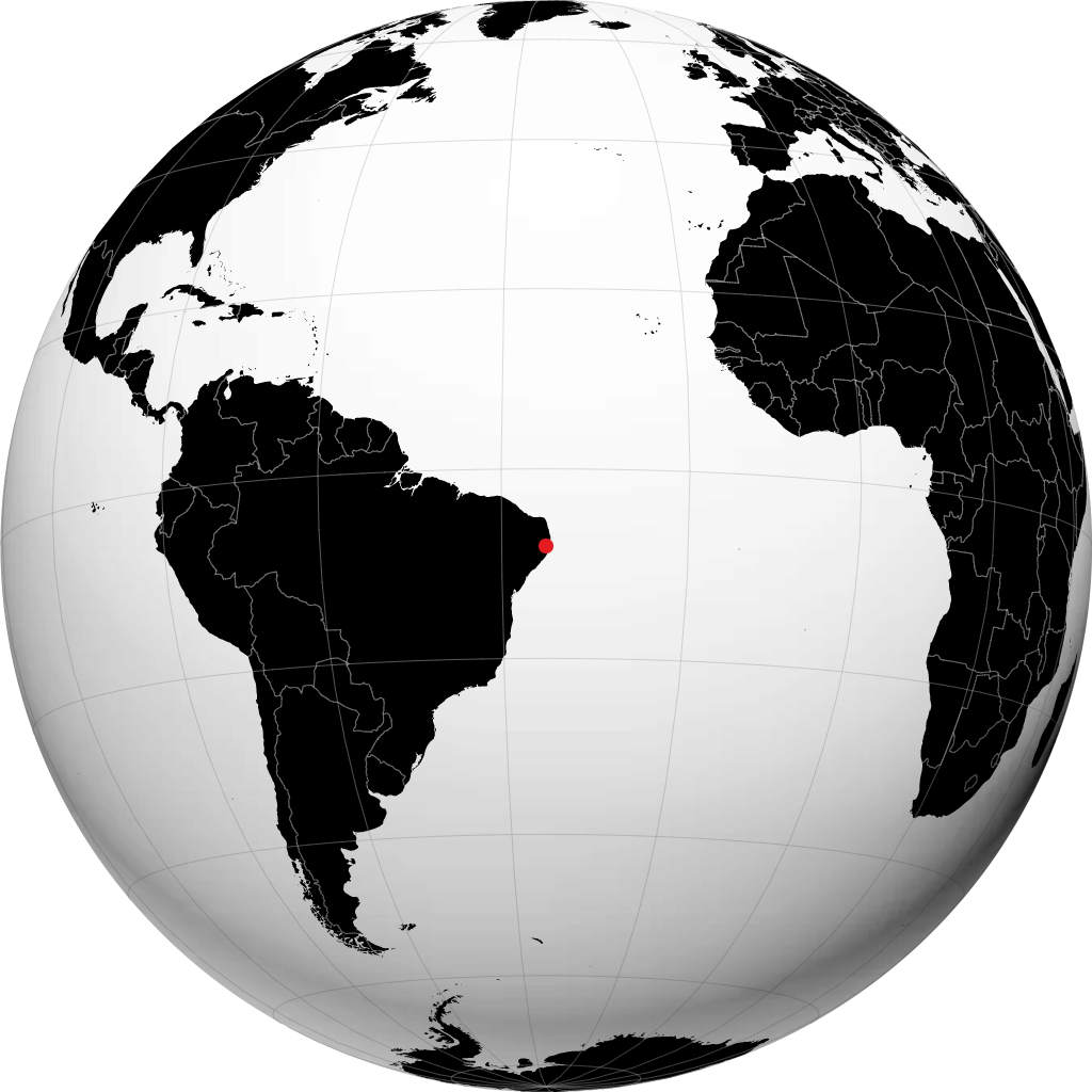 Vitoria de Santo Antao auf dem Globus