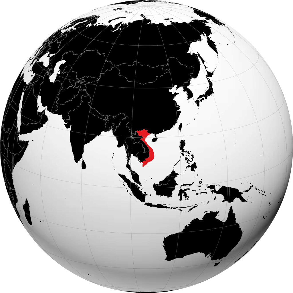 Vietnam auf dem Globus