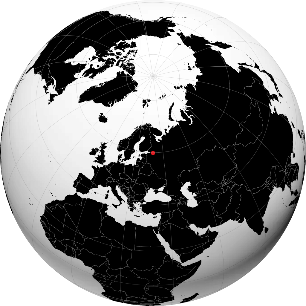 Wolchow auf dem Globus