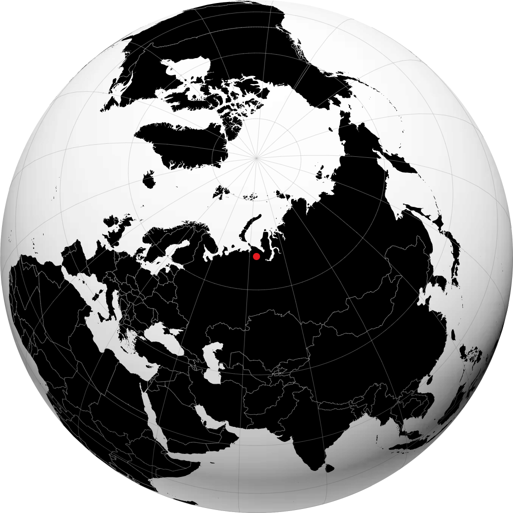 Workuta auf dem Globus