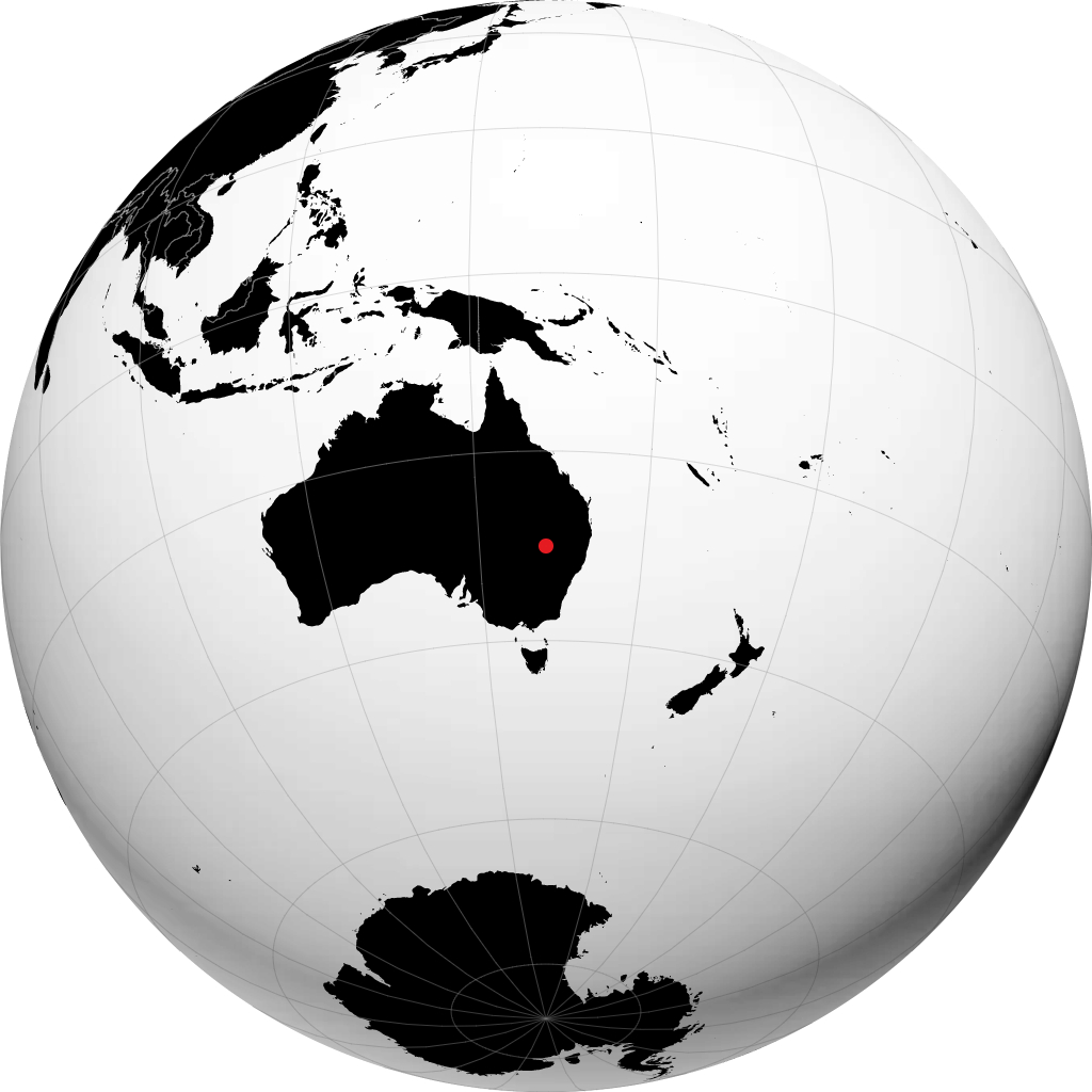 Walgett auf dem Globus