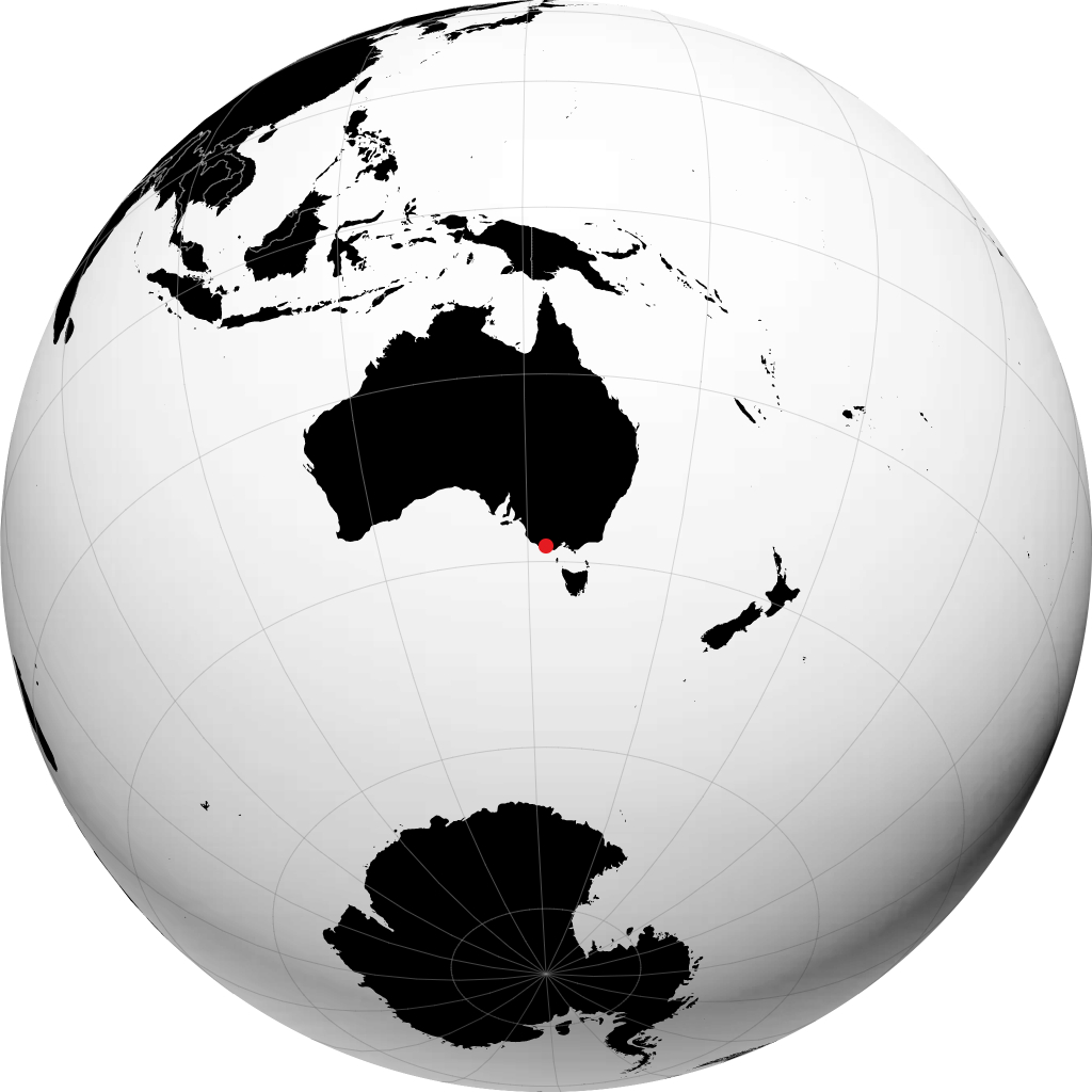 Warrnambool auf dem Globus