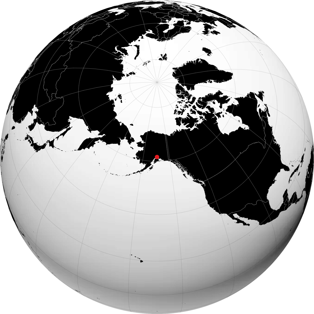 Wasilla auf dem Globus