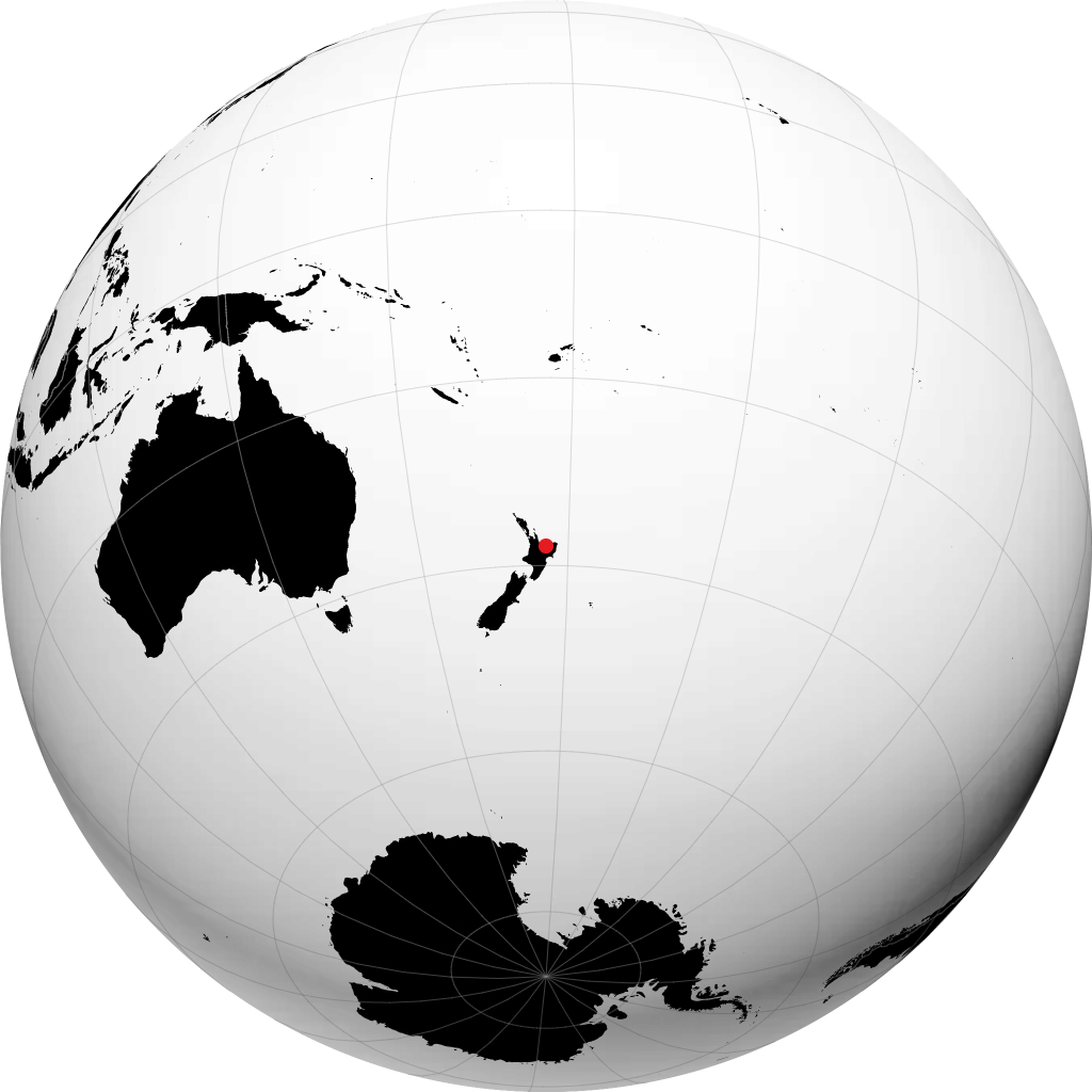 Whakatāne auf dem Globus