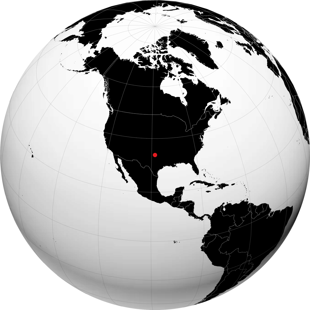 Wichita Falls auf dem Globus