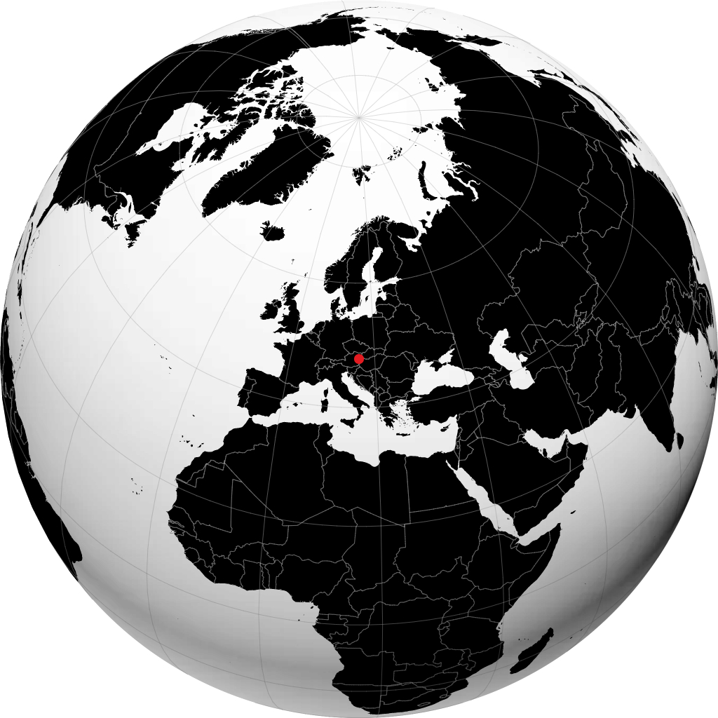 Wiener Neustadt auf dem Globus