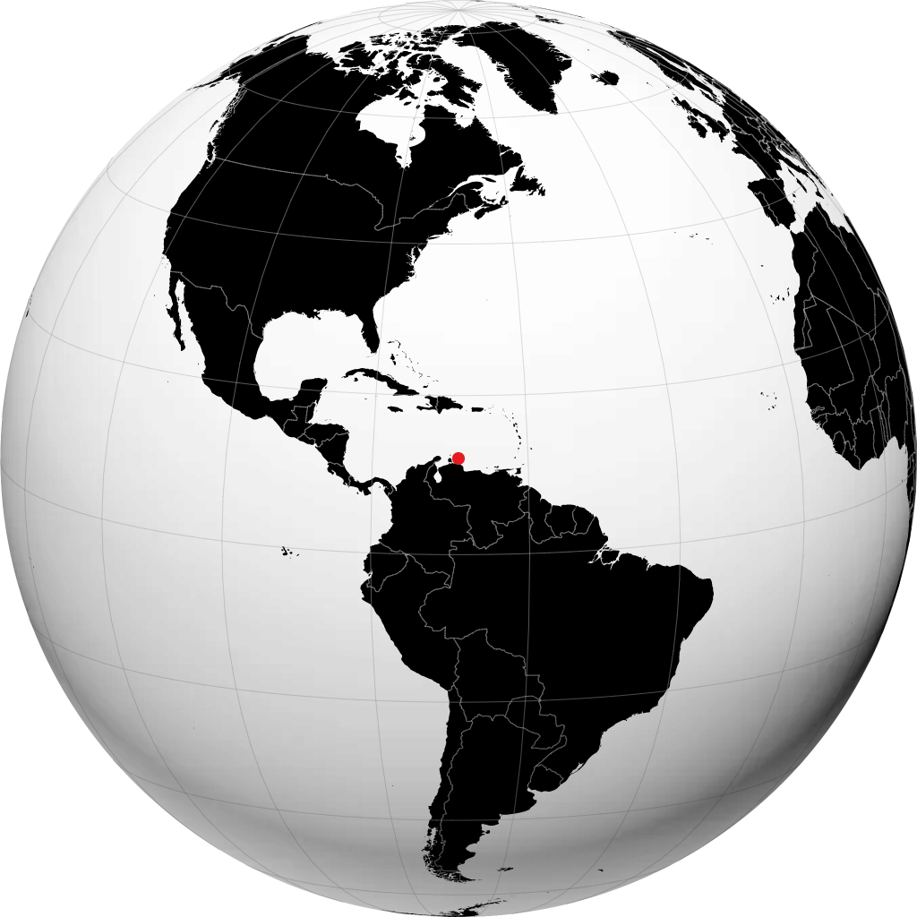 Willemstad auf dem Globus