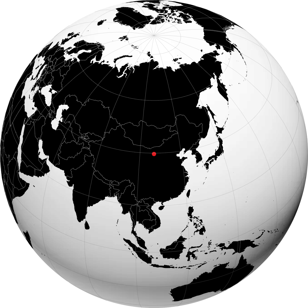 Wuhai auf dem Globus