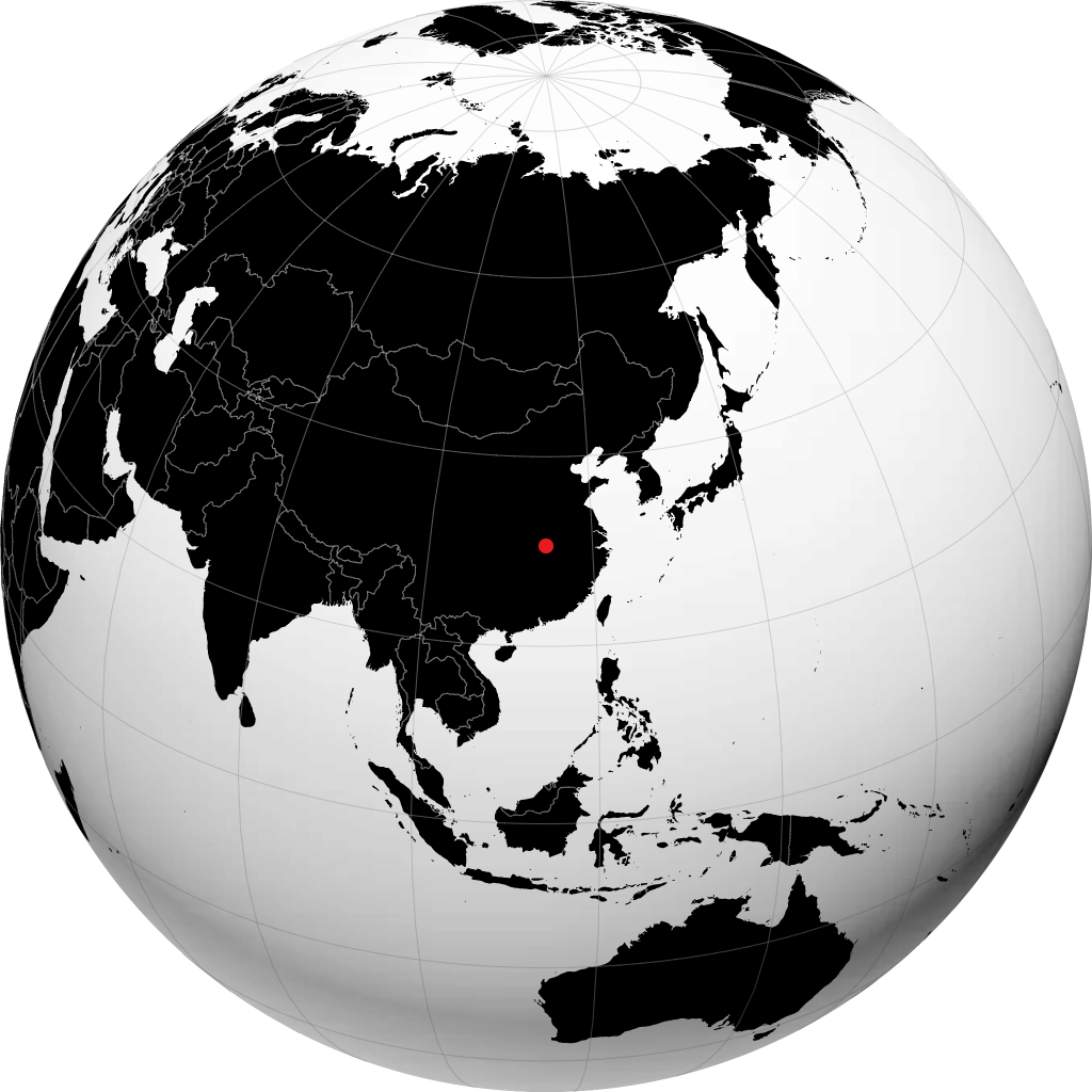 Wuhan auf dem Globus